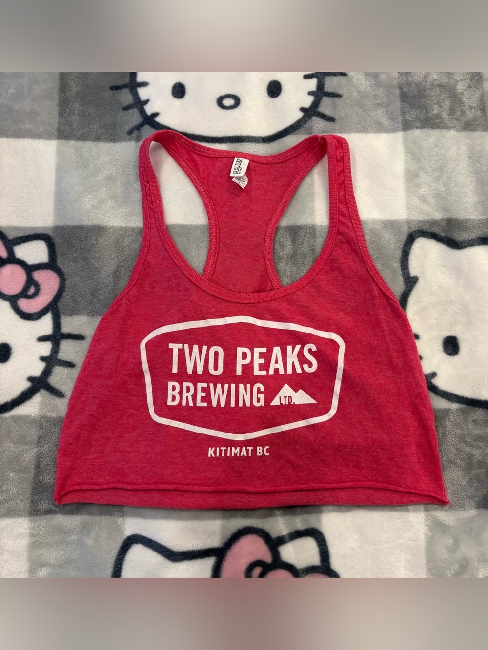 Two Peaks Brewing Red Racerback Crop Tank Top